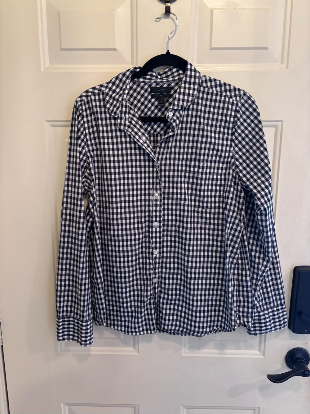 J. Crew Black & White Gingham Button-Down Shirt - Picture 2 of 5